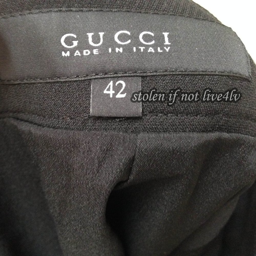 Pristine condition AUTHENTIC Gucci black pencil skirt wool/silk IT 42 US 6 - Picture 3 of 7